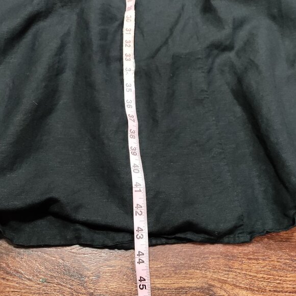 LOFT Black Linen Blend Lagenlook Prairie Linen Maxi Slip Dress Women's Size 10 - Picture 11 of 12